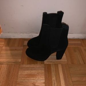 Black suede booties